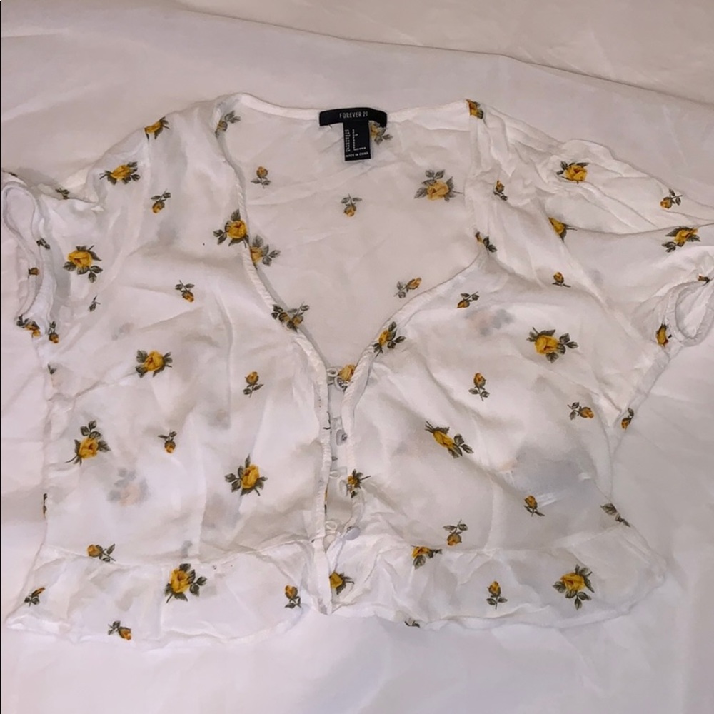 F21 Yellow rose top